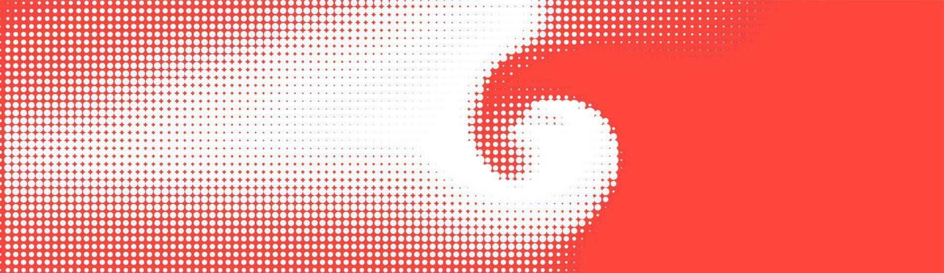 Halftone in abstract style. Geometric retro banner vector texture. Modern print. White and red background. Light effect