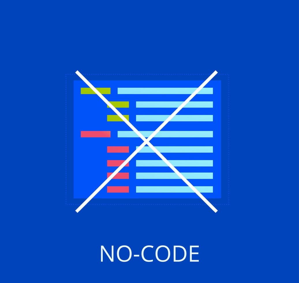 No code banner. Vector concept illustration.