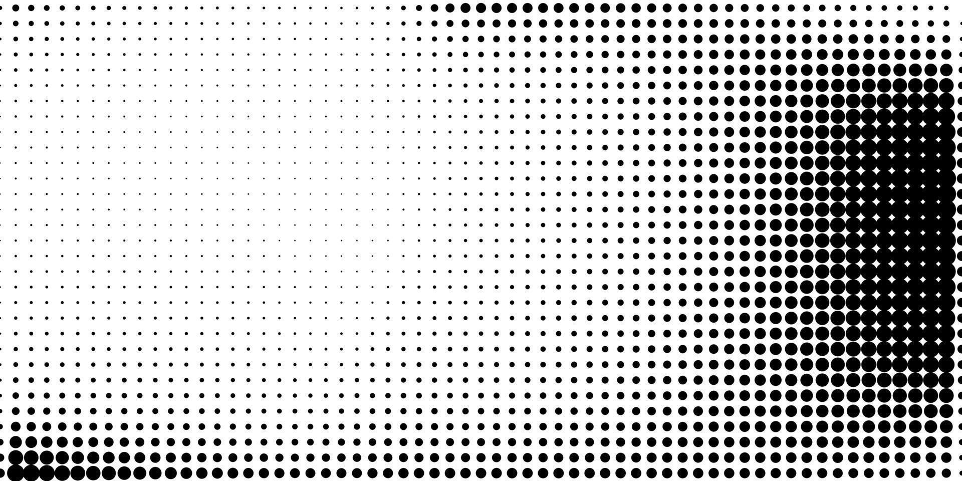 Halftone in abstract style. Geometric retro banner vector texture. Modern print. White and black background. Light effect.