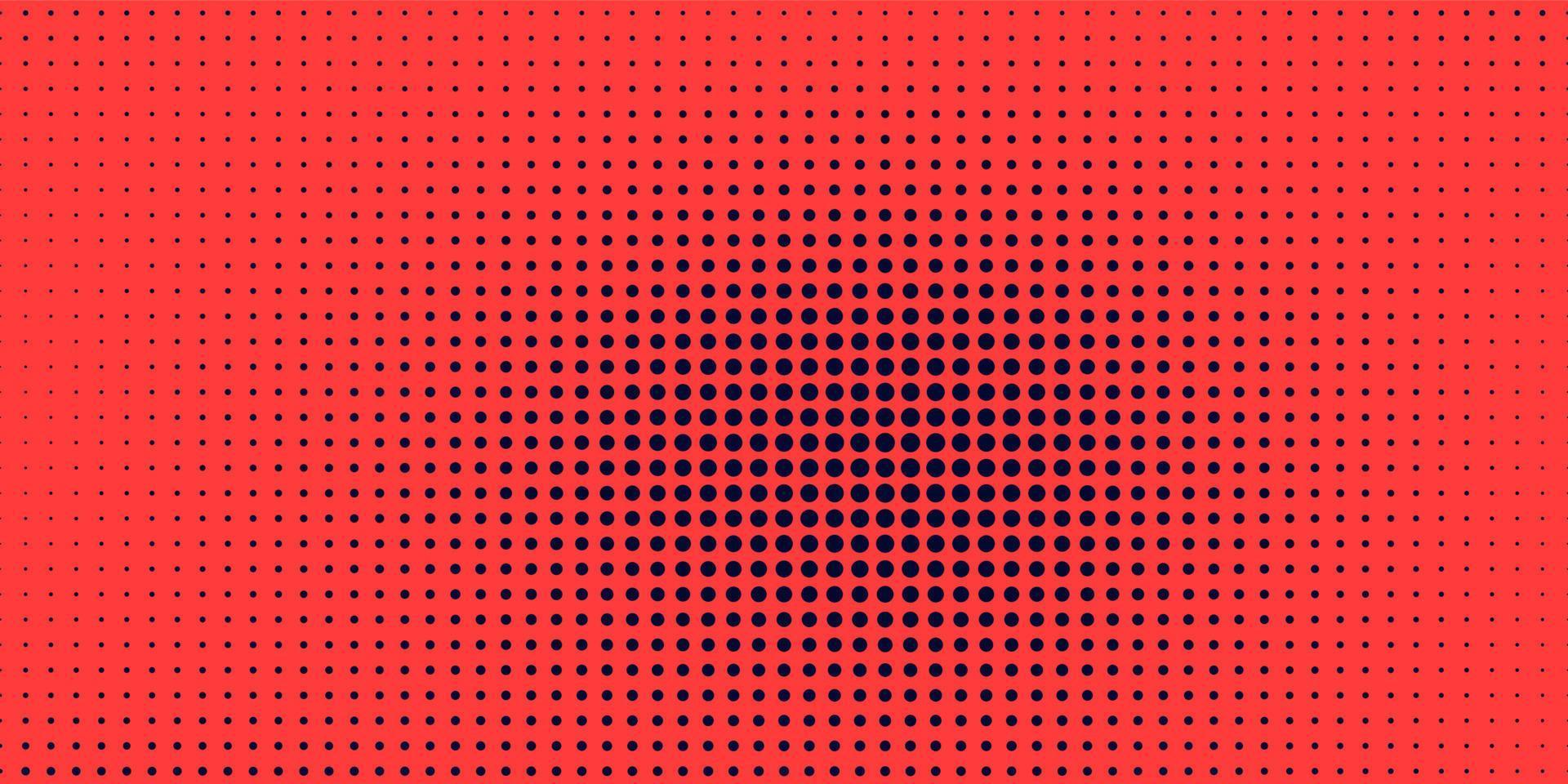 Halftone in abstract style. Geometric retro banner vector texture. Modern print. Dark blue and red background. Light effect