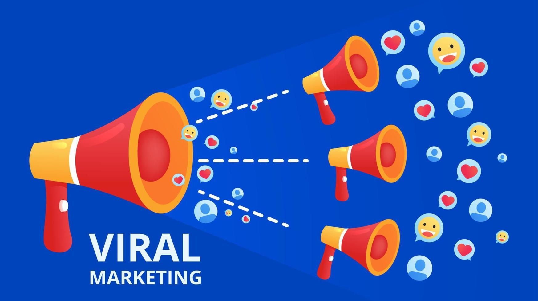 Viral marketing for concept design. Business illustration. Social media vector banner.
