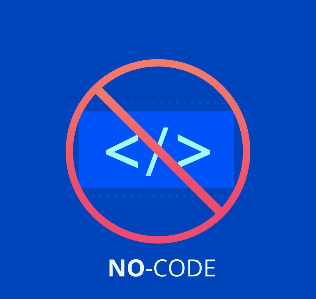 No code banner. Vector concept illustration.