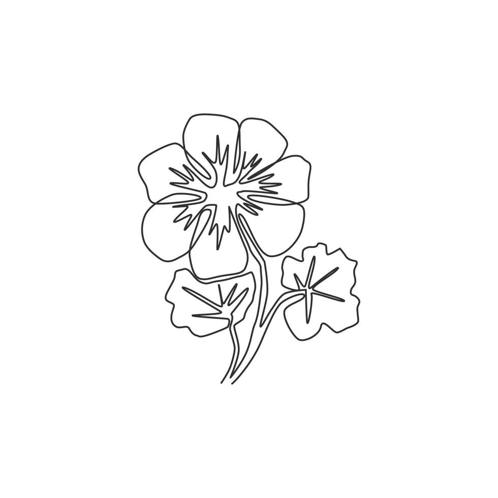 dibujo de línea continua única belleza geranio fresco para decoración de pared impresión de póster de dibujo de línea continua única belleza geranio fresco para decoración de pared impresión de póster de