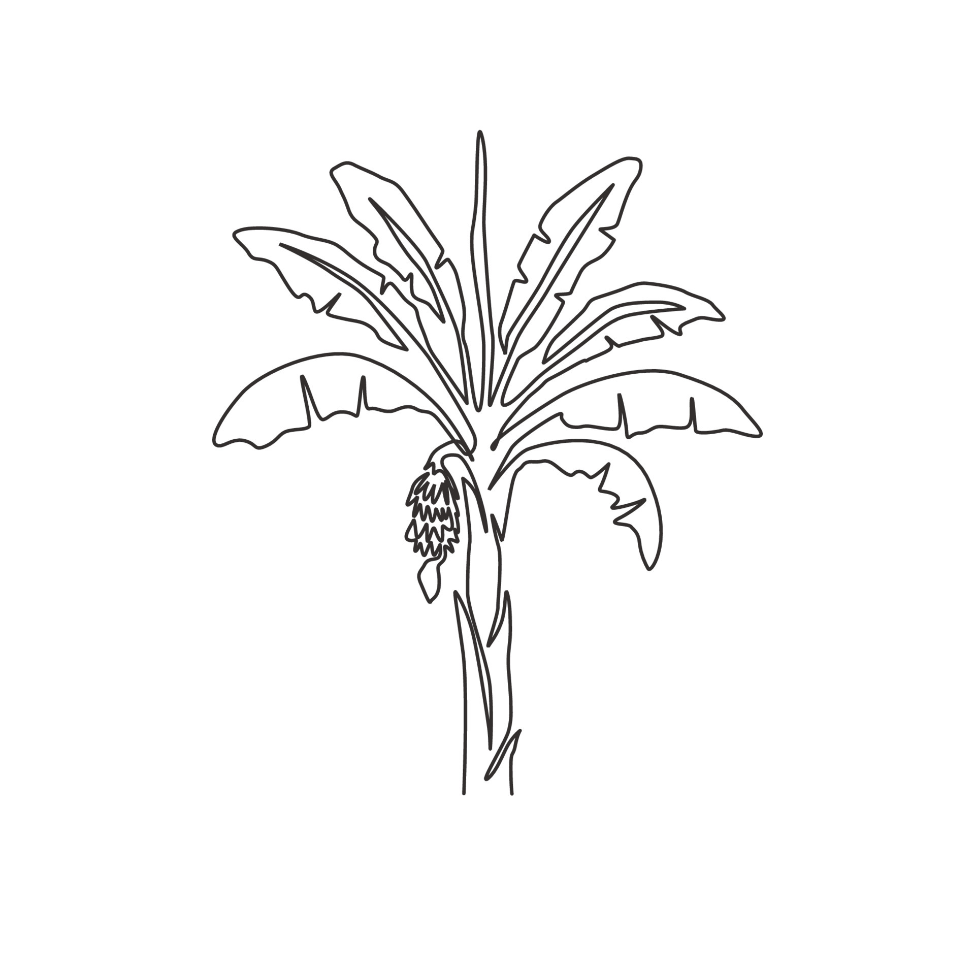 Premium AI Image | A drawing of a banana tree with a bunch of bananas on it-saigonsouth.com.vn