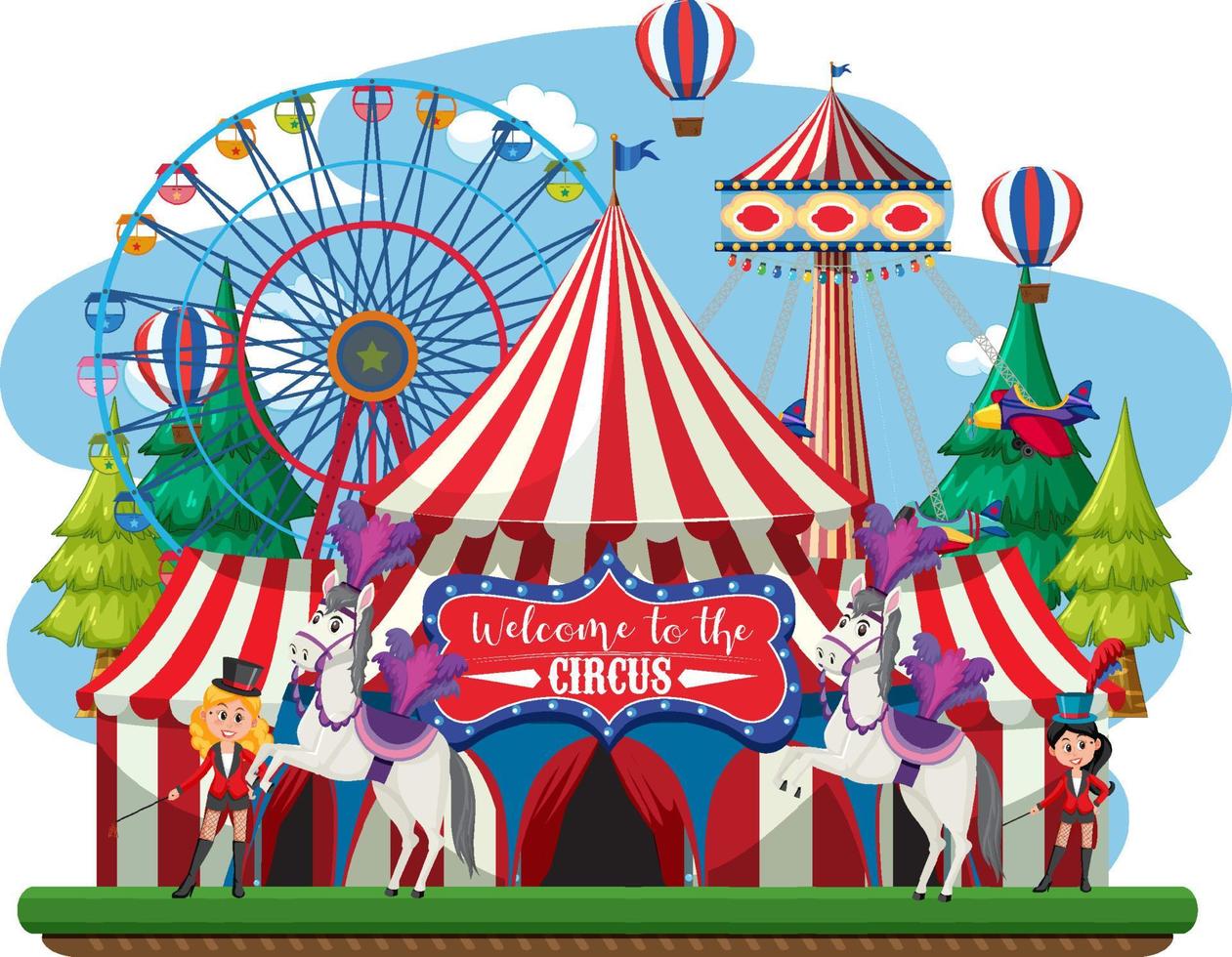 Circus dome on white background vector