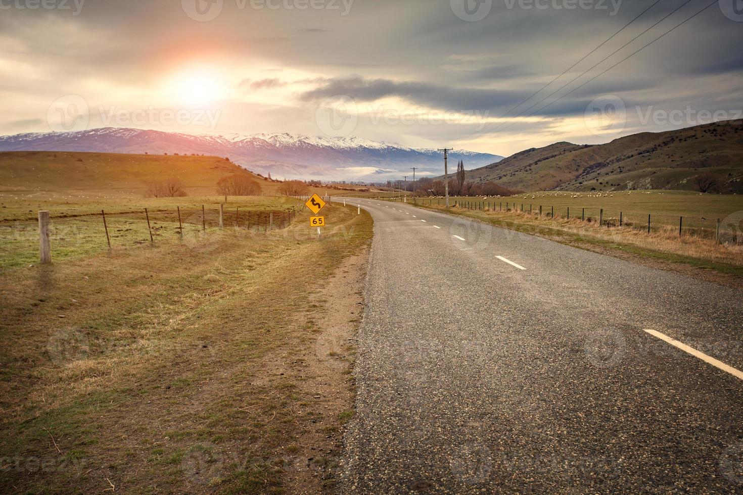 beautiful scenic of farm field in southland new zealand photo