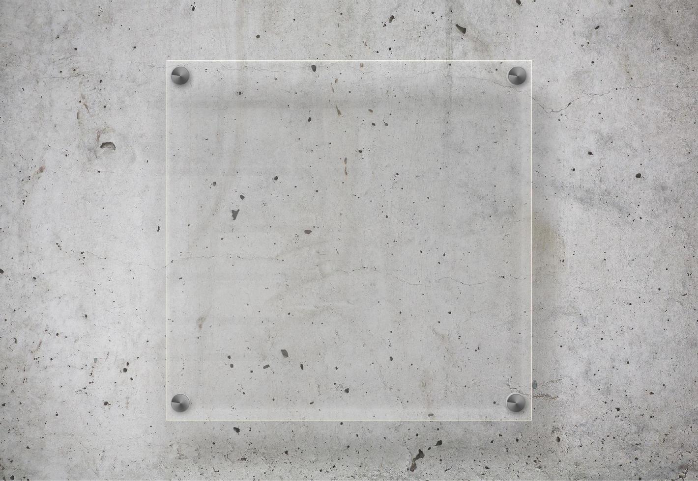Transparent plate on concrete surface photo