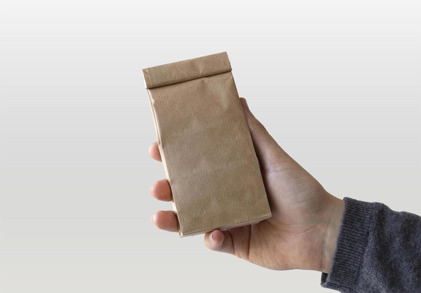 Craft Paper Bag in Hand photo