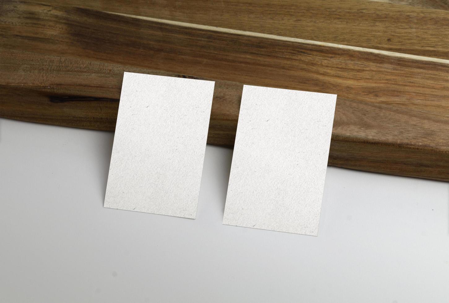 Business Cards With wooden Surface photo