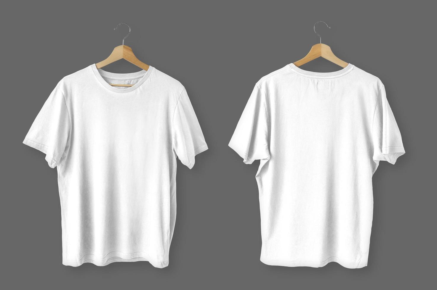 Front and back white t-shirts template photo