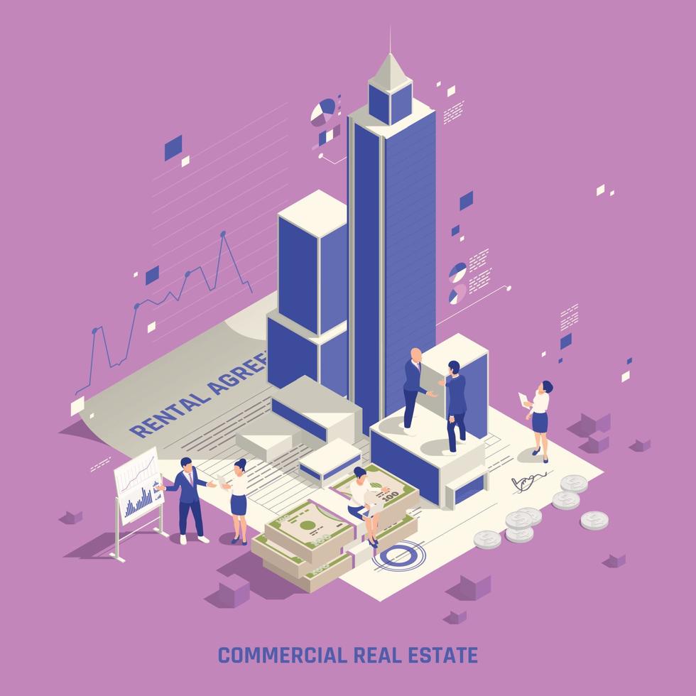 Real Estate Isometric Composition vector