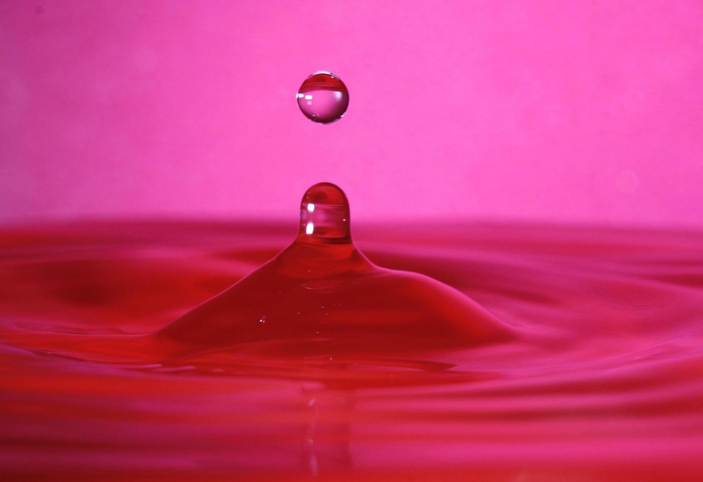 salpicadura resultante del impacto de una gota con un recipiente lleno de agua foto