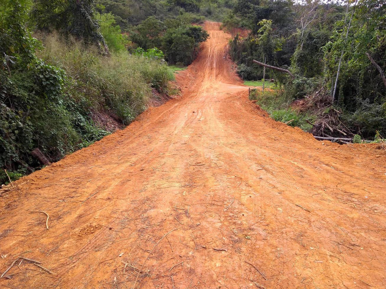 Open road ready for paving built for the development of deserted region photo