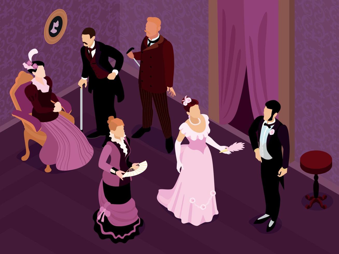 Victorian Aristocrats Party Composition vector