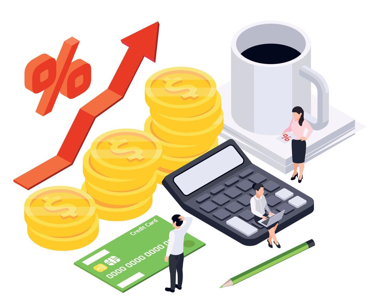 Bank Loan Isometric Composition vector