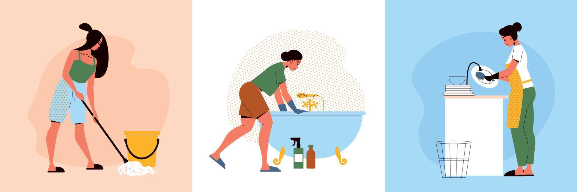 Cleaning Up Design Concept vector