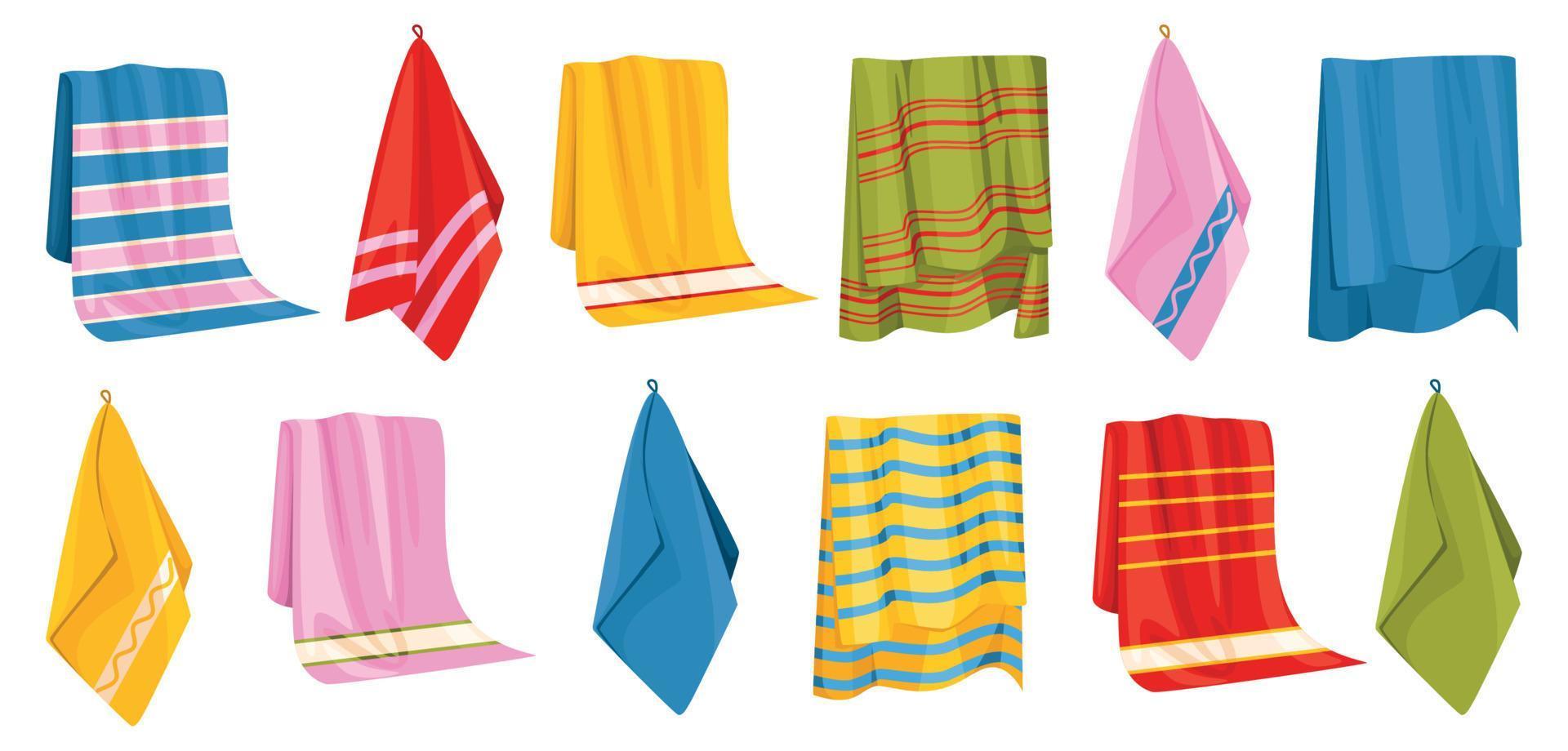 Bath Towels Icon Set vector