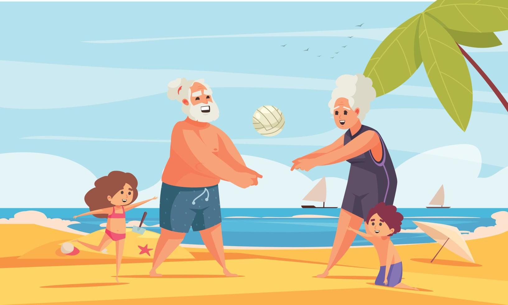 Old People Outdoor Activity vector