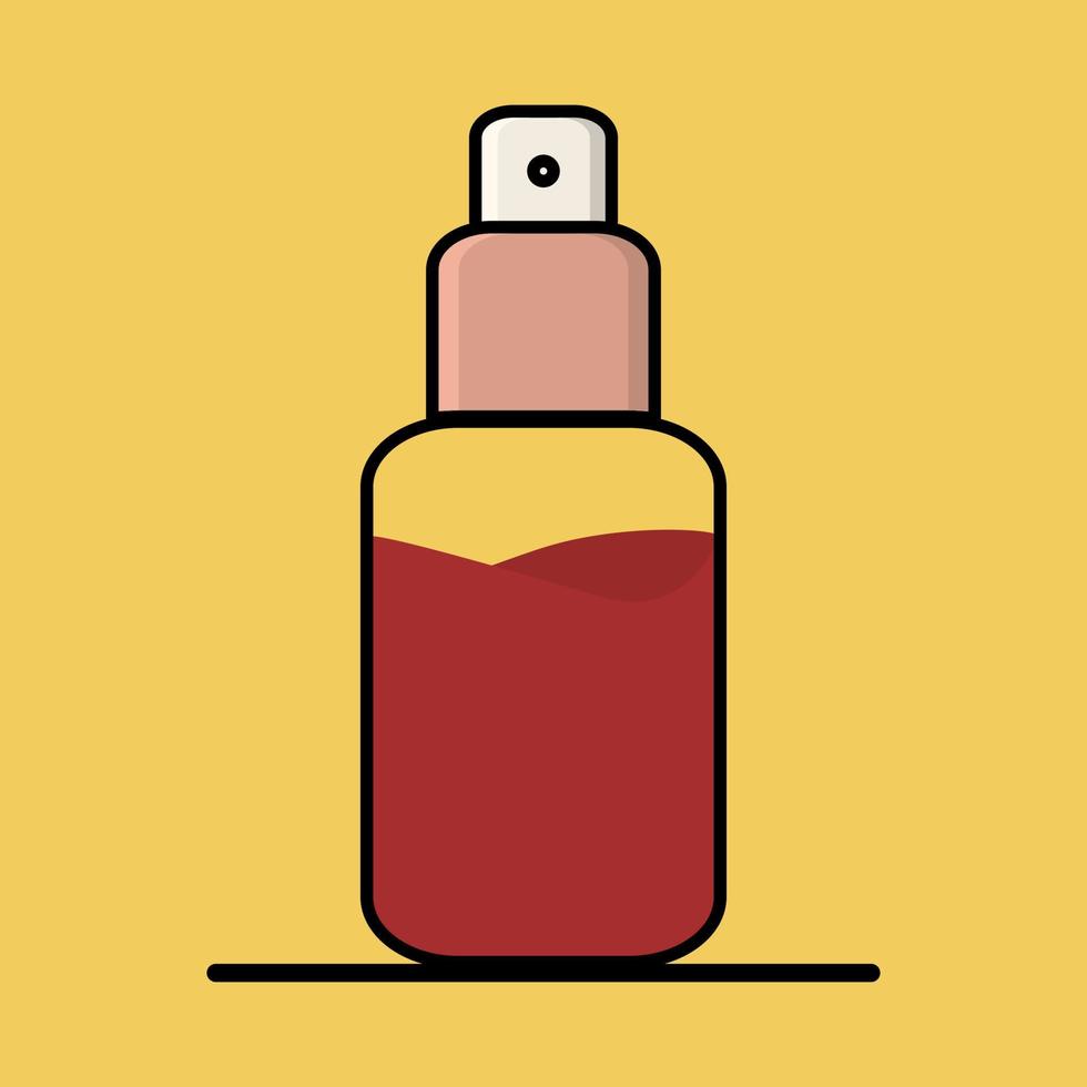 perfume bottle illustration flat. perfume bottle icon. perfume bottle isolated on a yellow background vector