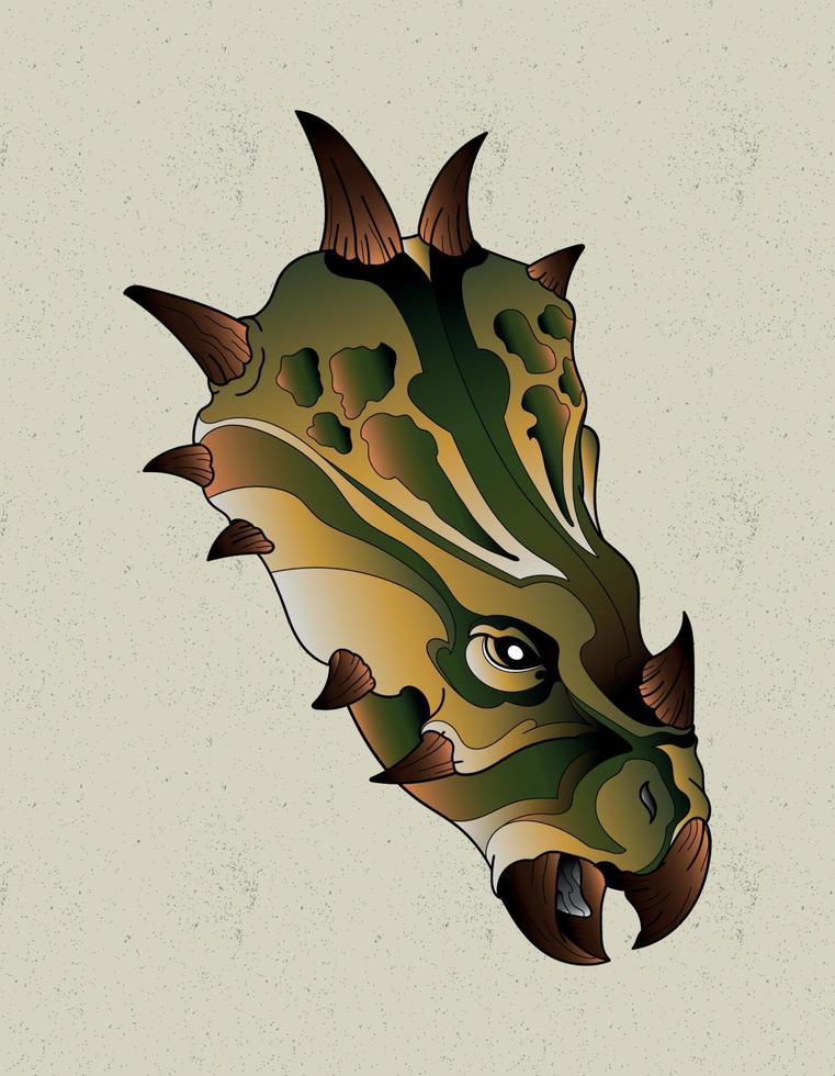 triceratops head tattoo vector
