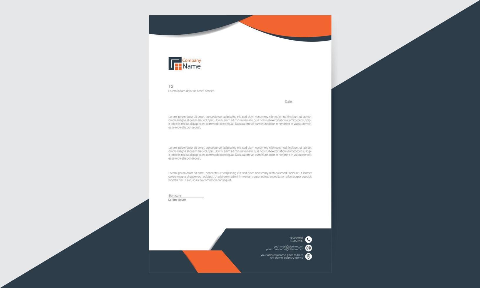 Letterhead Design Template. vector