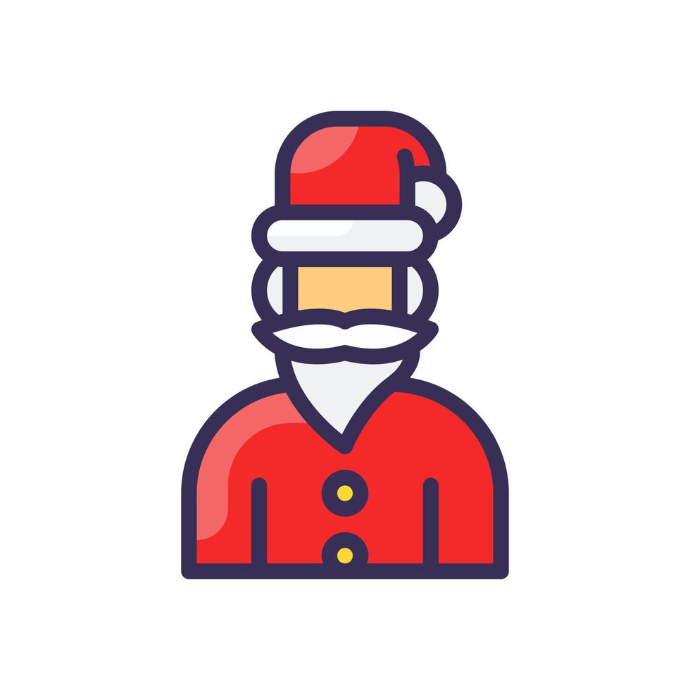 Santa clause filled line style icon vector