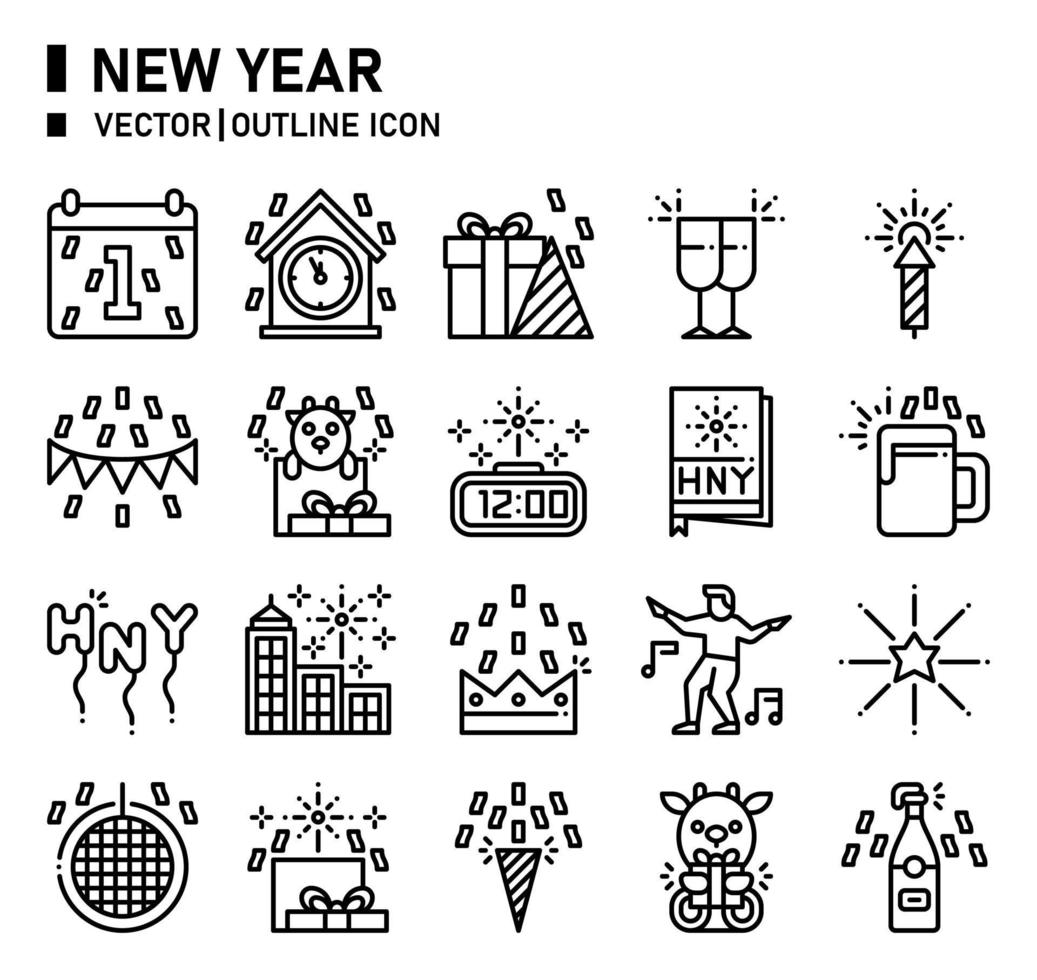 icono de año nuevo vector