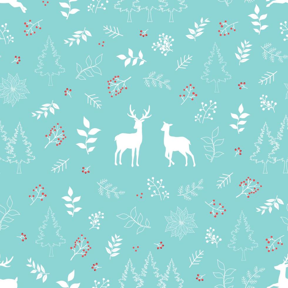 Winter holiday seamless pattern on blue background for Christmas or new year decorative vector