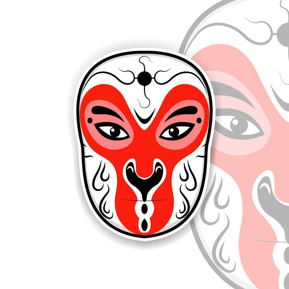 Chinese opera mask llustration vector