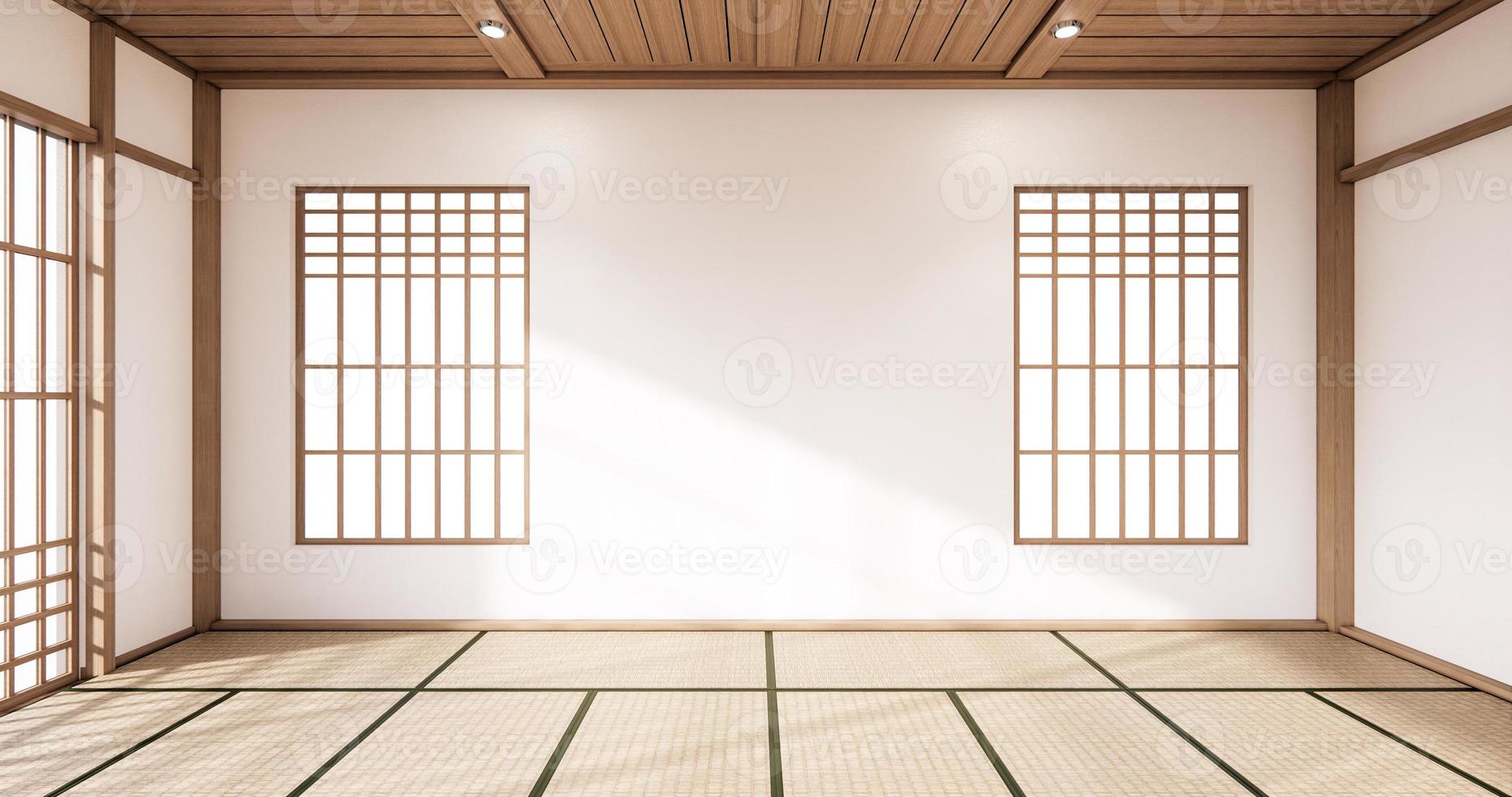 japan interior design,modern living room. 3d illustration, 3d rendering photo