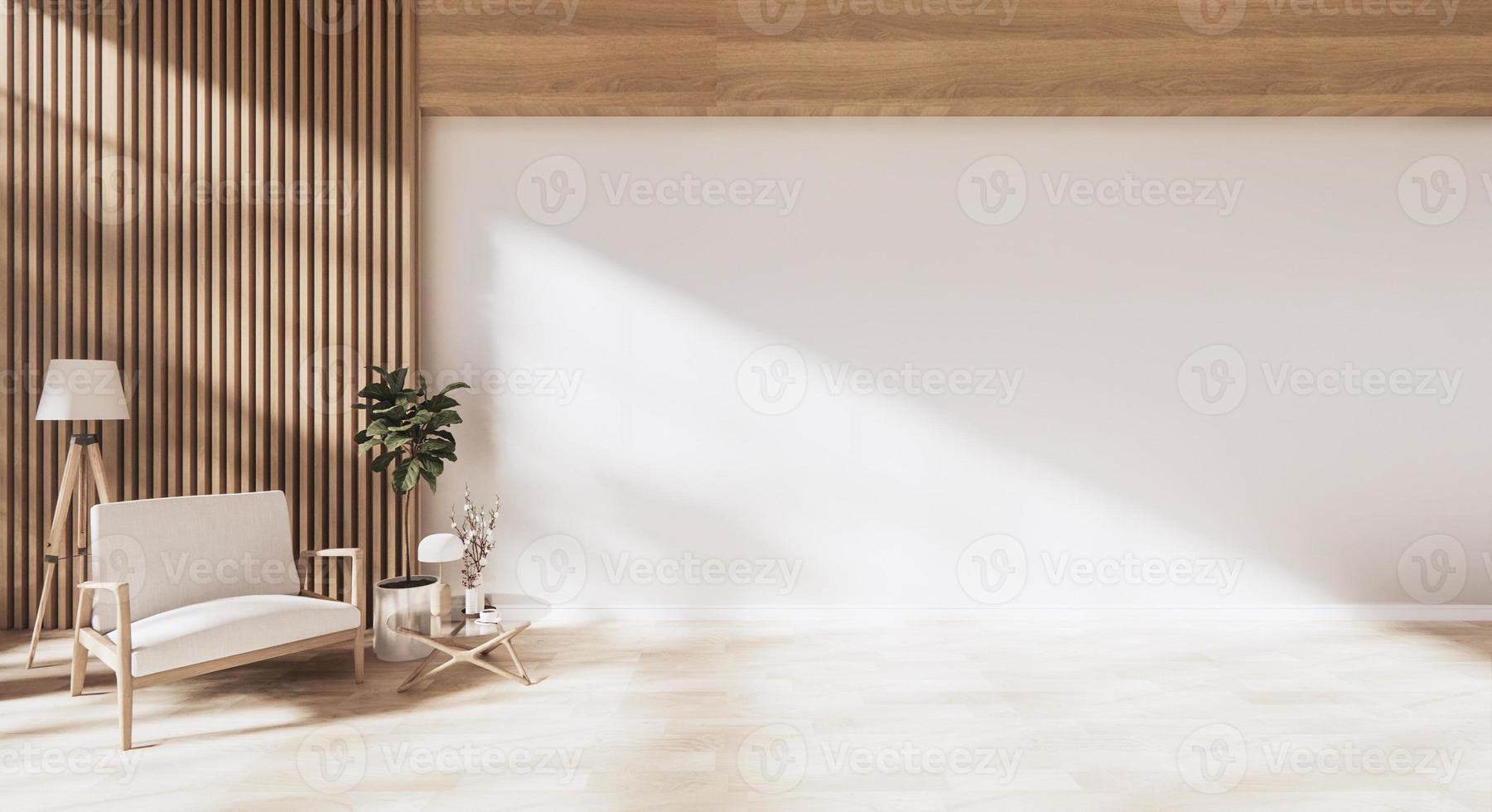 interior design has a armchair on empty room japanese design,3D rendering photo