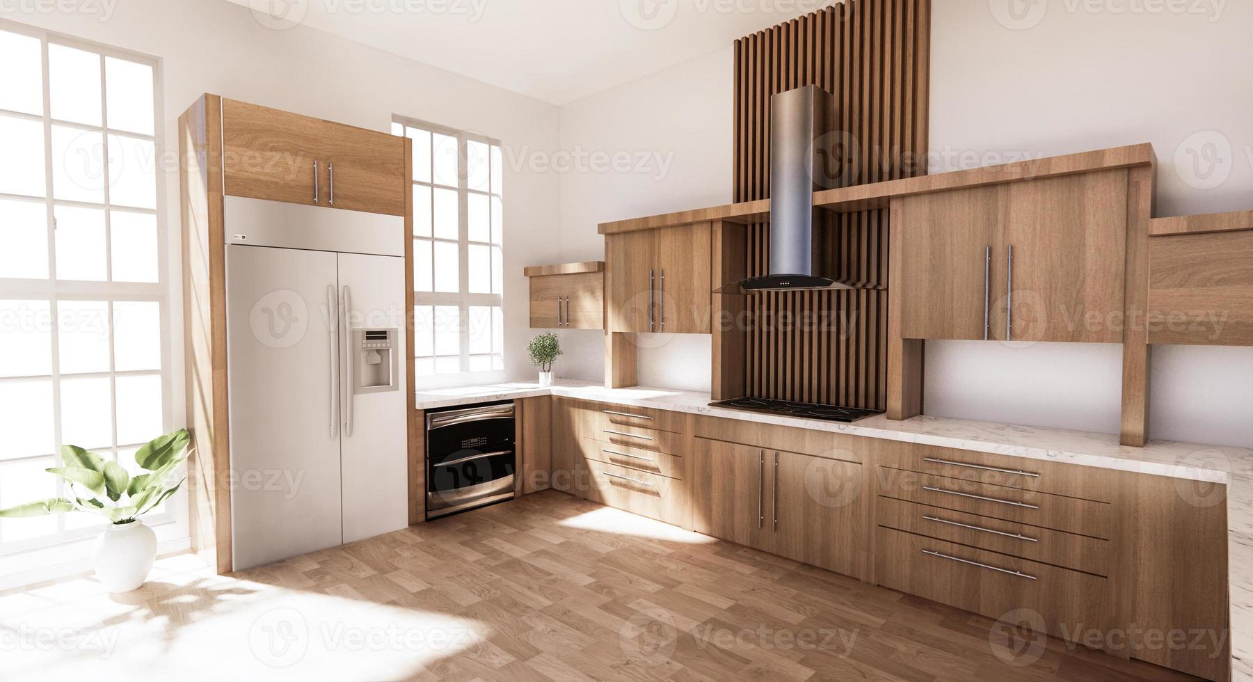 cocina, sala, japonés, style., 3d, interpretación foto