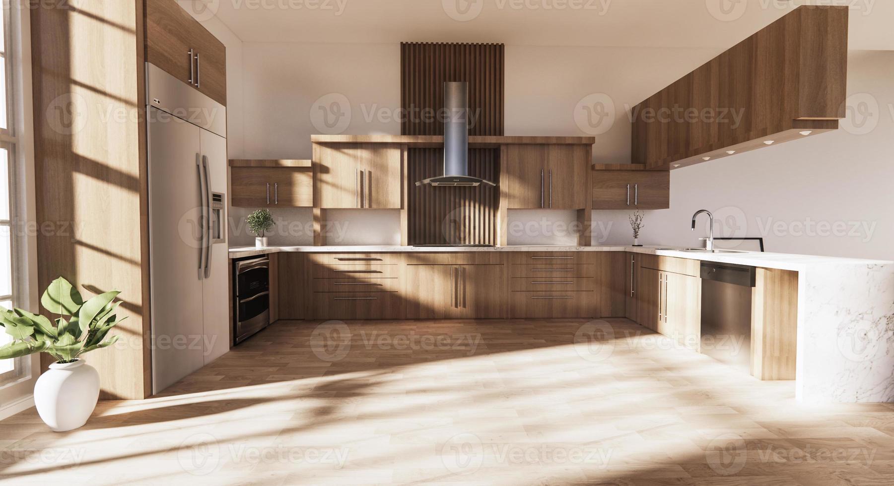Kitchen room japanese style.3D rendering photo