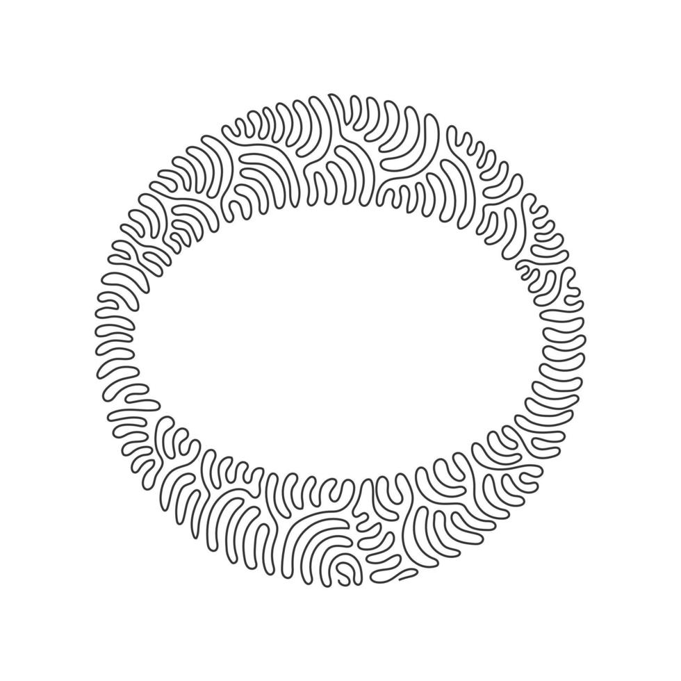 Continuous one line drawing geometric shapes, ellipse icon. Simple line, outline vector 3d figures icons for ui and ux. Swirl curl circle background style. Single line draw design vector illustration