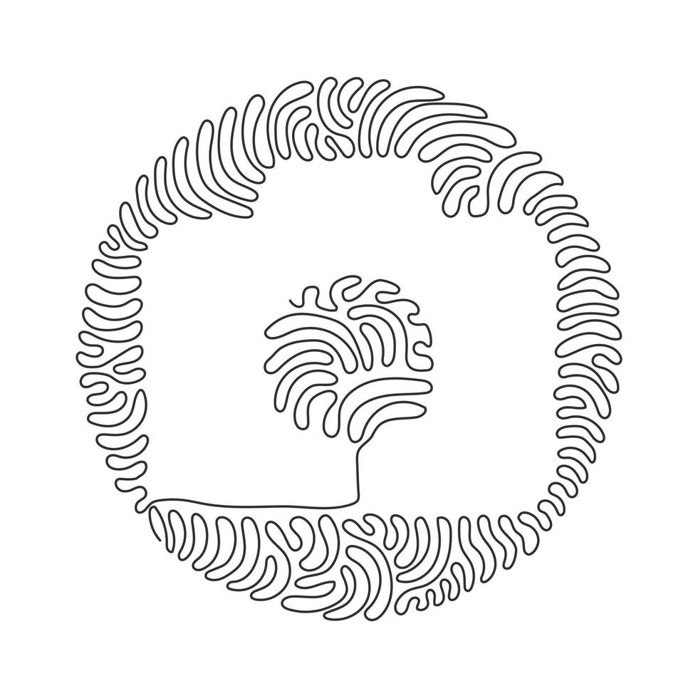 Single one line drawing camera linear icon, simple digital device flat design for app logo web website button ui ux interface. Swirl curl circle background style. Continuous line draw graphic vector