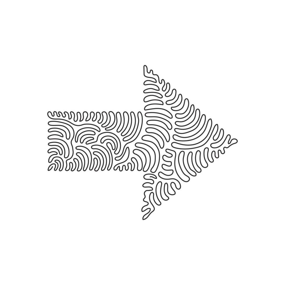 Single continuous line drawing arrow icon. Flat style. Arrow logo icon for your web site design, logo, app, UI. Arrow sign or symbol. Swirl curl style. One line draw graphic design vector illustration