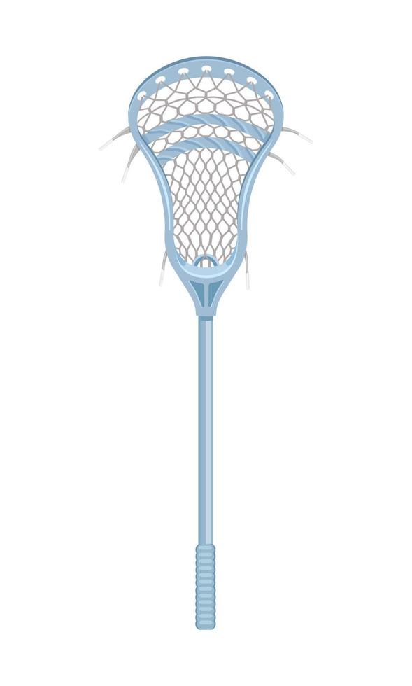 Women's lacrosse stick. Lacrosse head, lacrosse pocket and bootleg. Sport games. Vector illustration