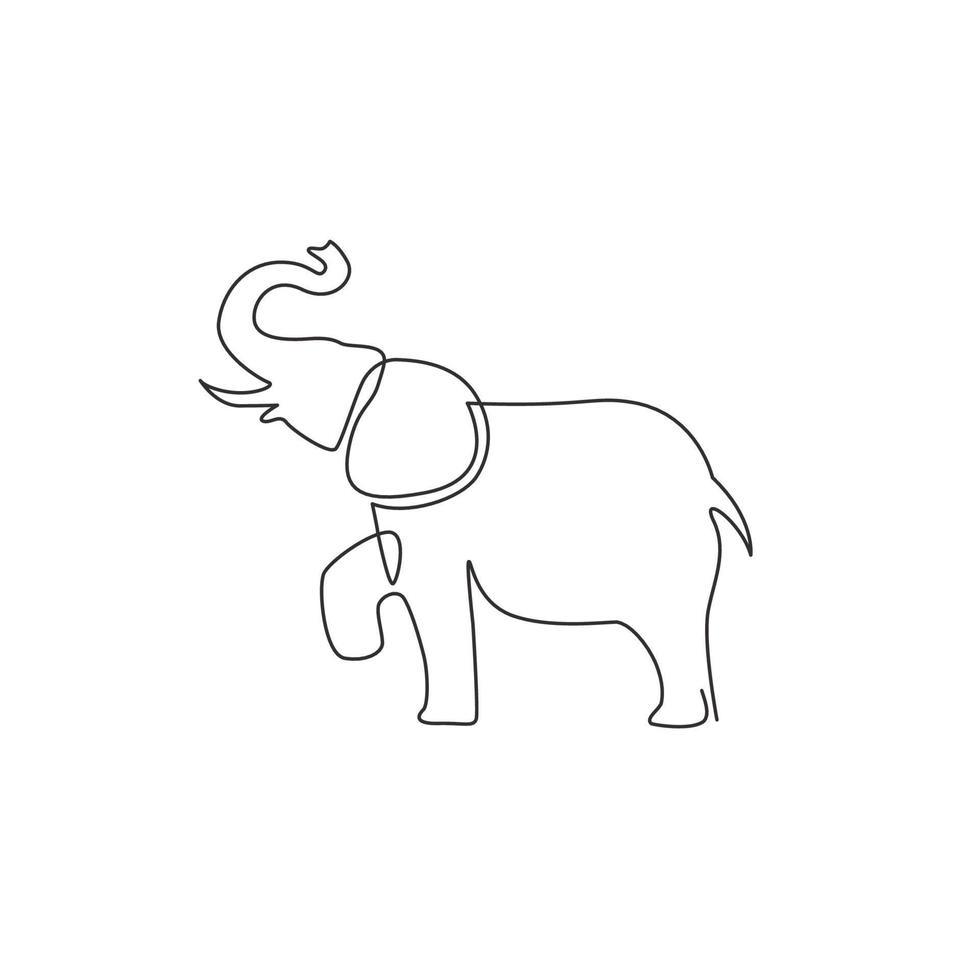 un dibujo de línea continua de la identidad del logotipo de la gran empresa elefante lindo. un dibujo de línea continua de la identidad del logotipo de la gran empresa elefante lindo.