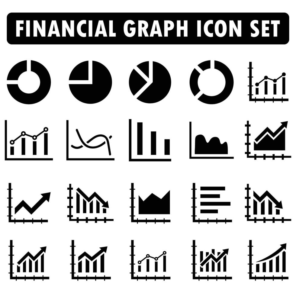 iconos de gráficos comerciales y financieros vector