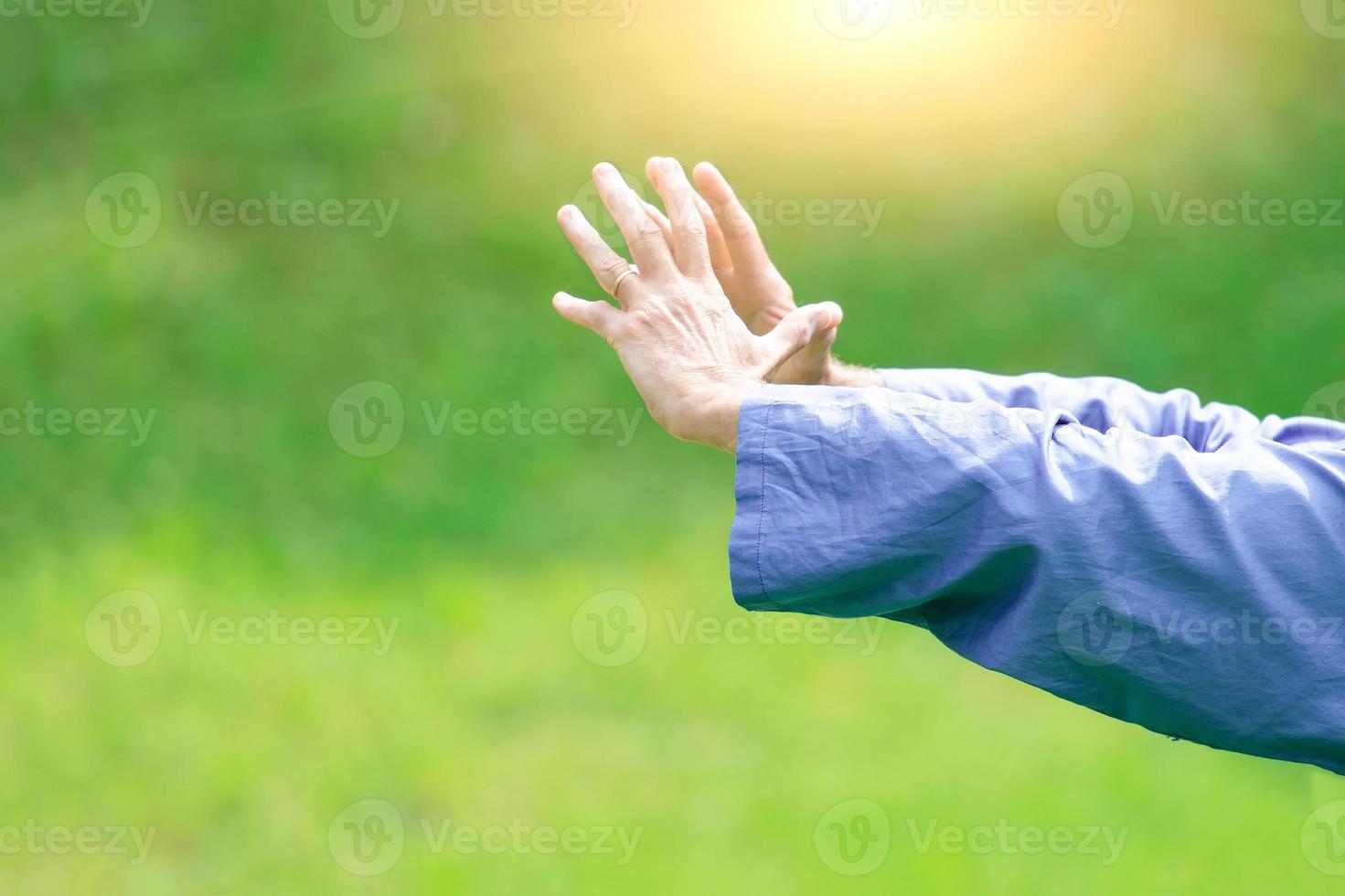 Tai Chi Chuan in the sun in the nature photo