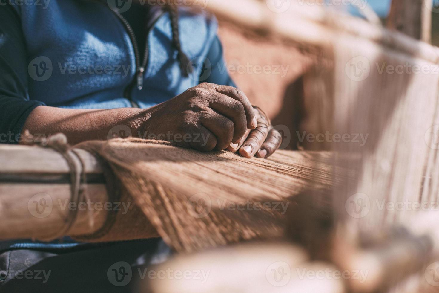 Woking hands - wool photo