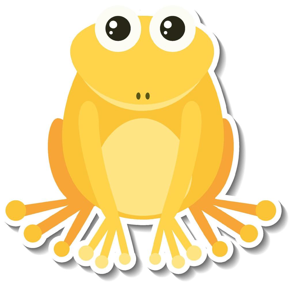 Chubby frog animal cartoon sticker vector