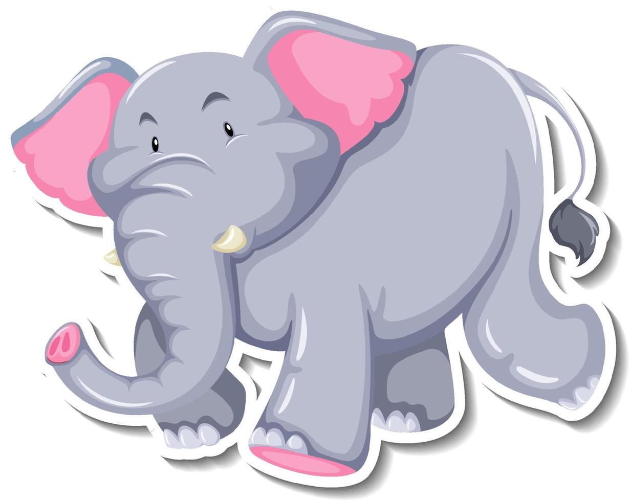 personaje de dibujos animados de elefante sobre fondo blanco vector