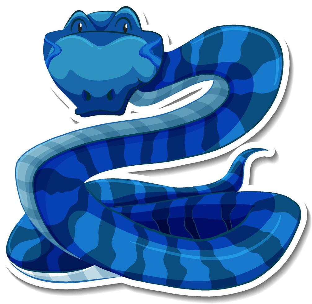 Snake cartoon character on white background vector