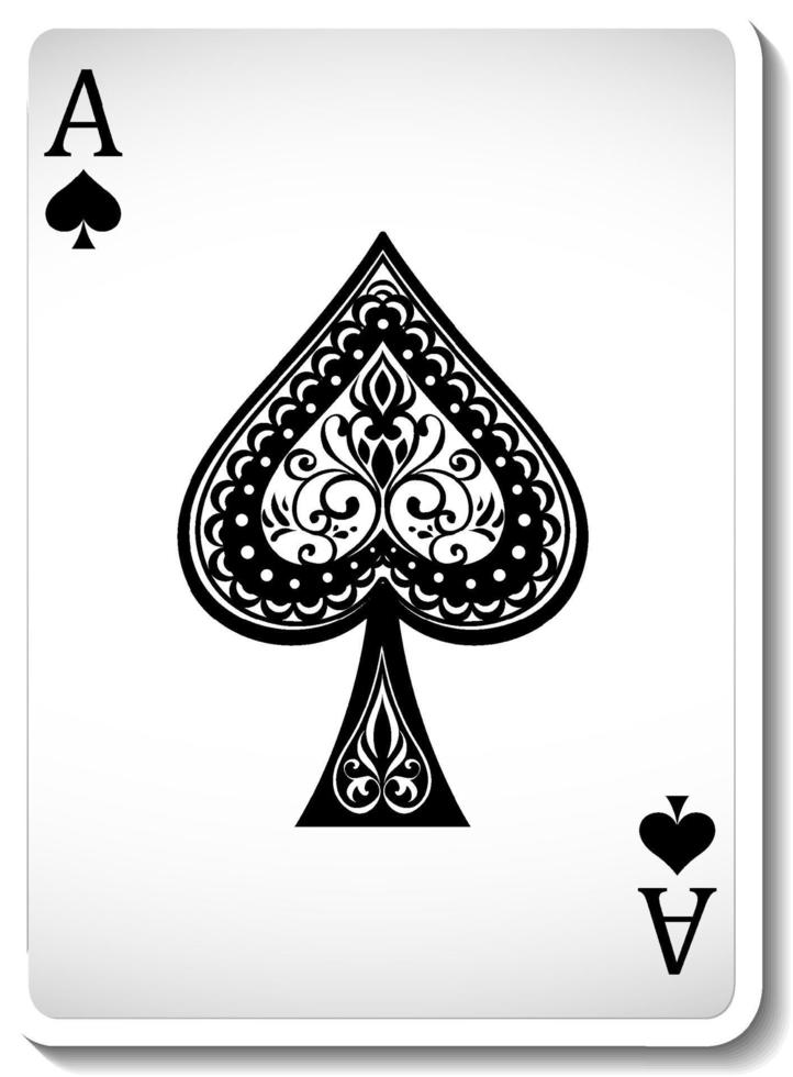 Ace of Spades Playing Card Isolated vector