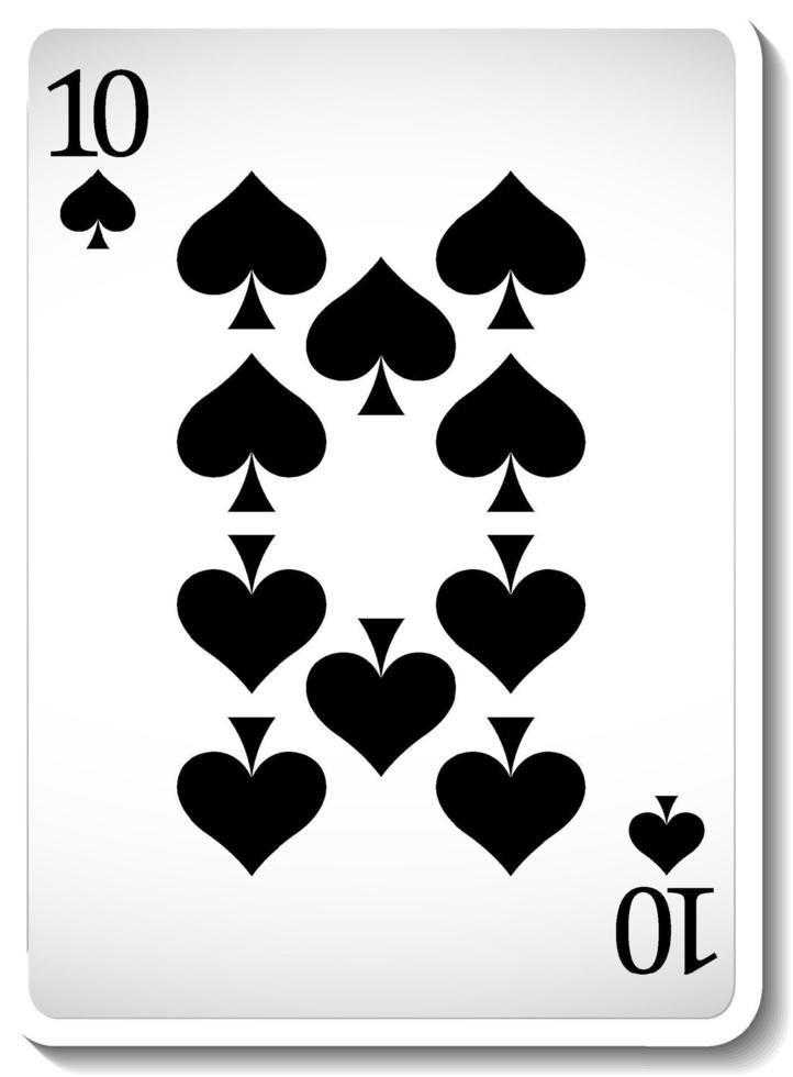 Ten of Spades Playing Card Isolated vector