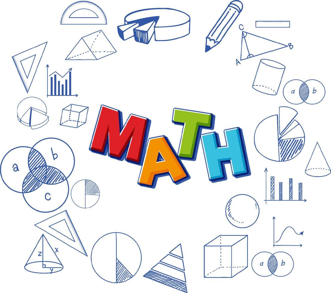 Mathematics font icon with formula vector