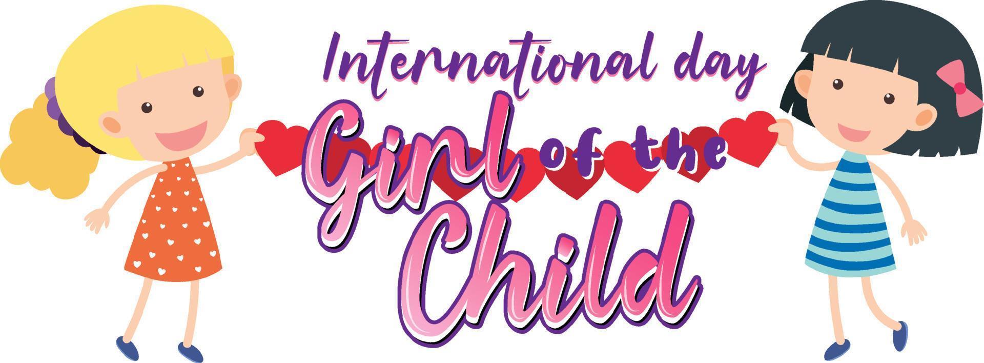 International day of girl child banner design vector