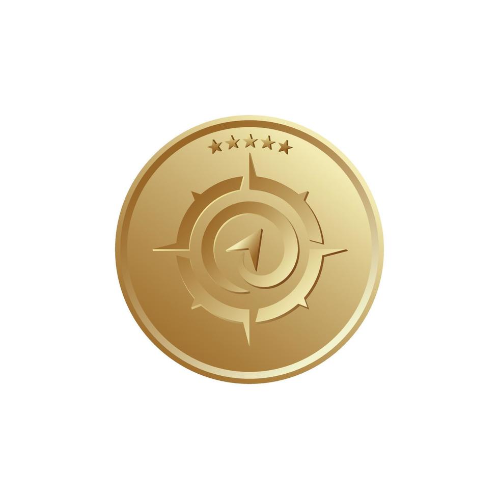 Compass Coin Logo vector