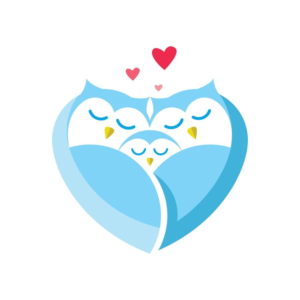 Love Owl Family Logo vector